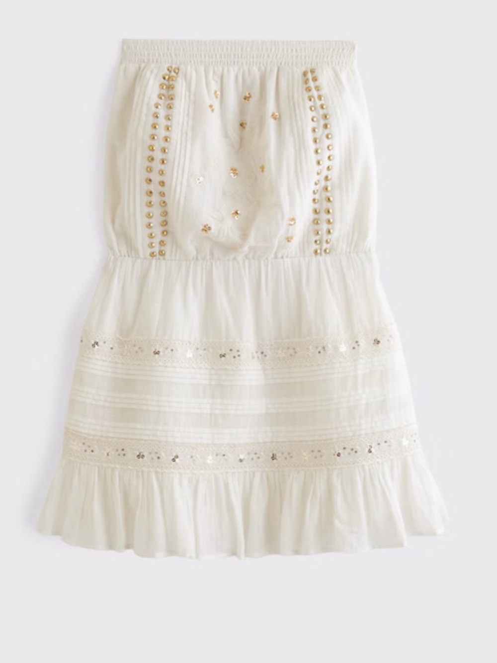 Abercrombie & fitch white strapless Dress, large 2026 spring collection L